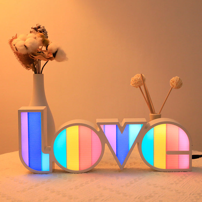 Art Deco Waterproof LED Table Lamp with LOVE Letters