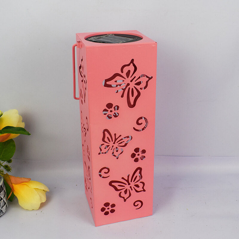 Solar LED Butterfly Rose Pattern Outdoor Decorative Lamp