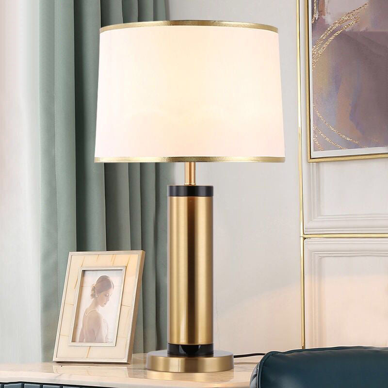 Modern Transitional Iron Table Lamp with Textile Shade