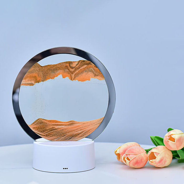 3D LED Quicksand Hourglass Table Lamp - Modern Glass Design
