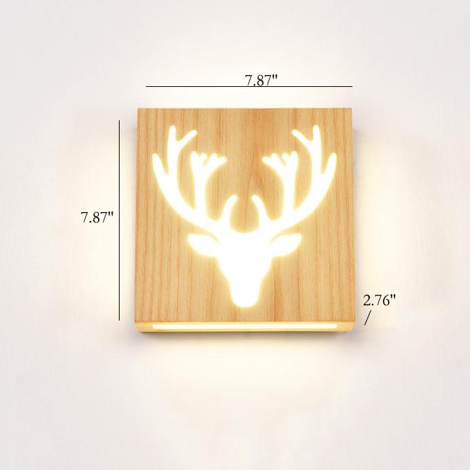 Wooden LED Wall Lamp - Energy-Efficient Nature-Inspired Design