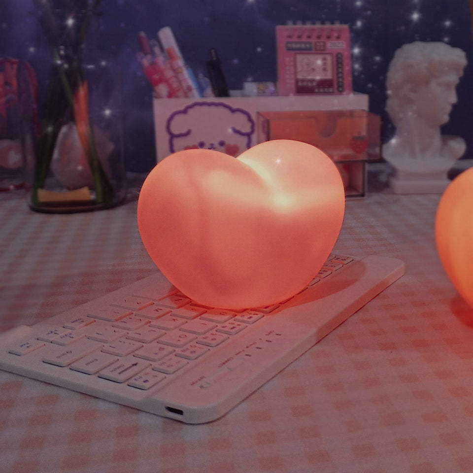 Heart-Shaped Silicone LED Night Light Table Lamp