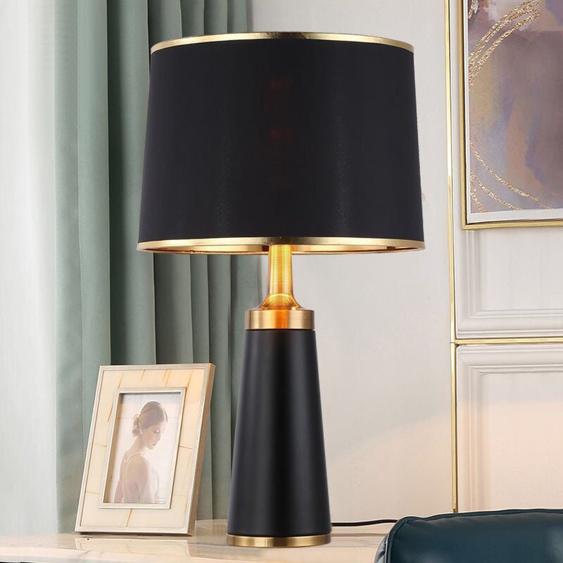Modern Transitional Iron Table Lamp with Textile Shade