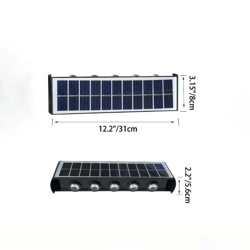 Solar Waterproof LED Wall Light - Modern Minimalist Rectangular Design for Outdoor Use
