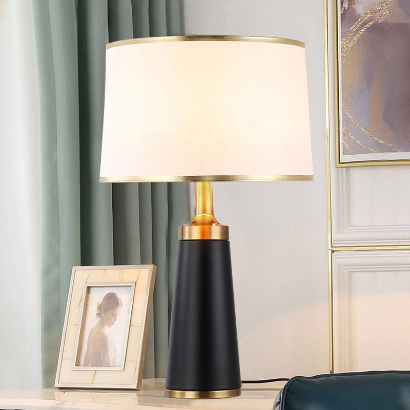 Modern Transitional Iron Table Lamp with Textile Shade