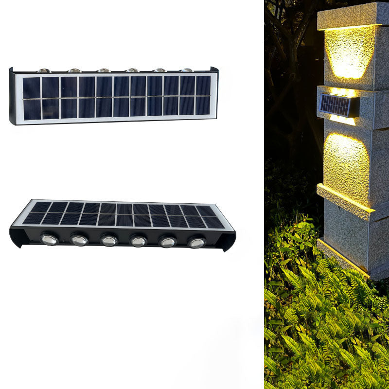 Solar Waterproof LED Wall Light - Modern Minimalist Rectangular Design for Outdoor Use