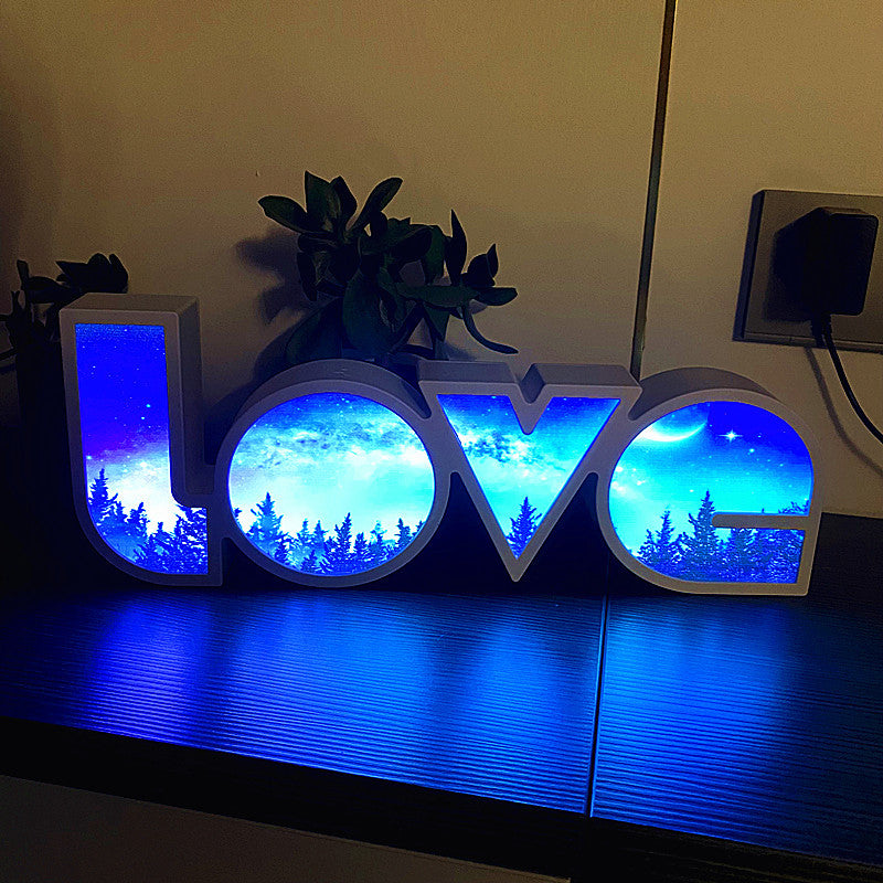 Art Deco Waterproof LED Table Lamp with LOVE Letters