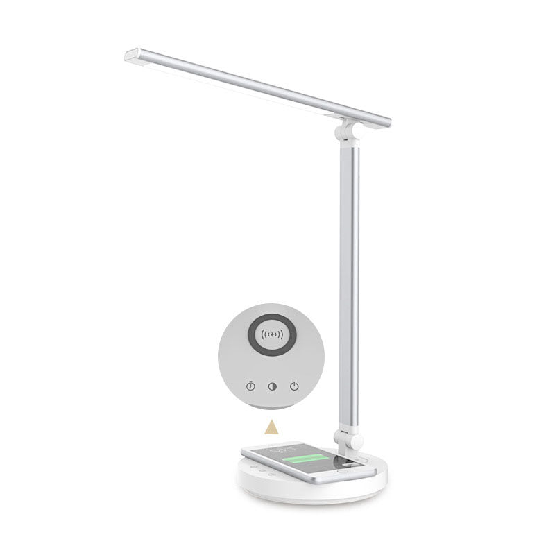 Minimalist Collapsible USB LED Desk Lamp in Silver and Black