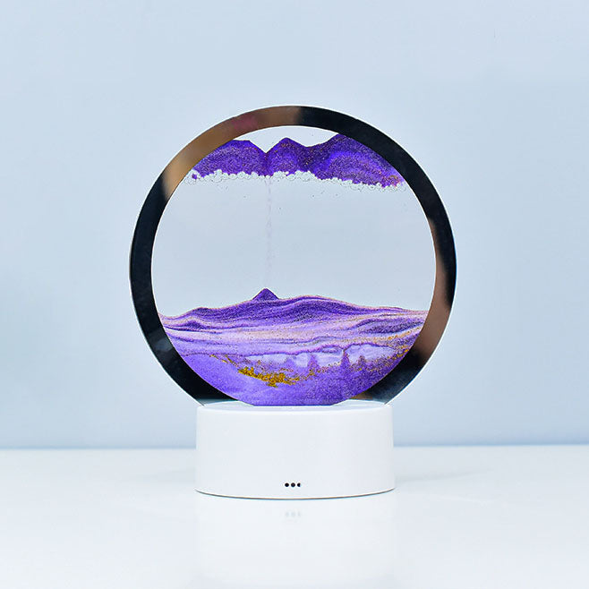 3D LED Quicksand Hourglass Table Lamp - Modern Glass Design