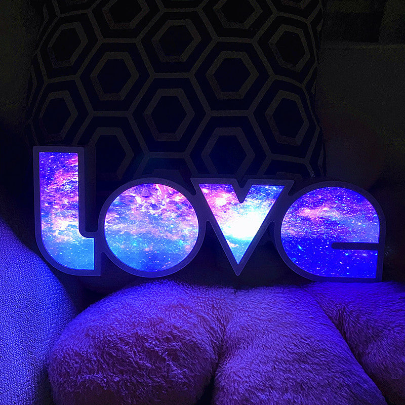 Art Deco Waterproof LED Table Lamp with LOVE Letters