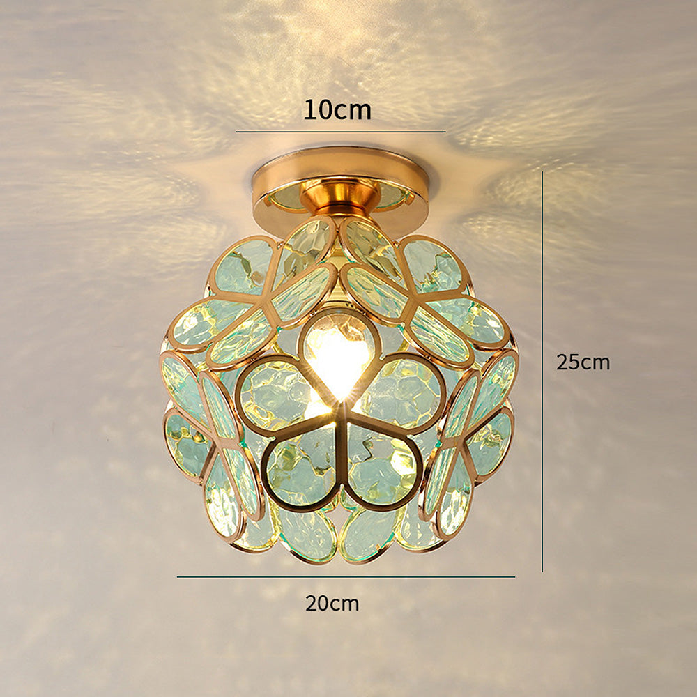 Floral Glass Ceiling Lamp for Elegant Interior Lighting
