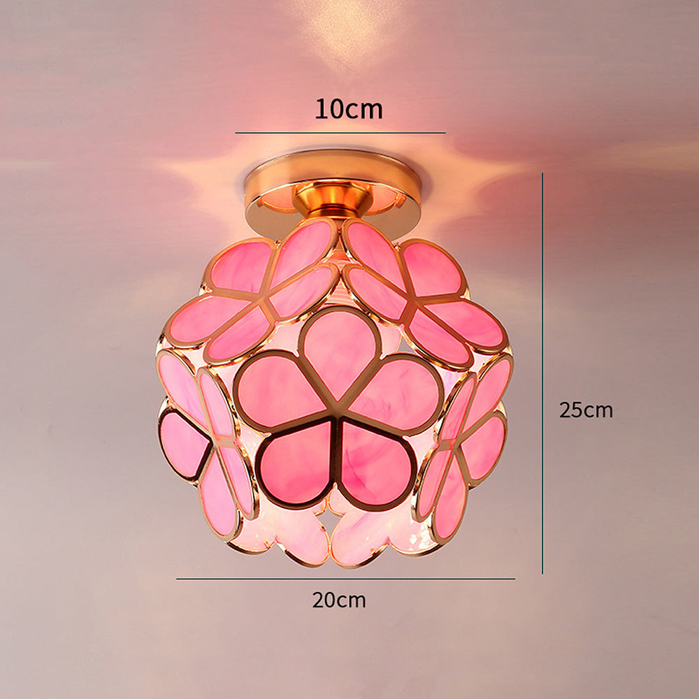 Floral Glass Ceiling Lamp for Elegant Interior Lighting