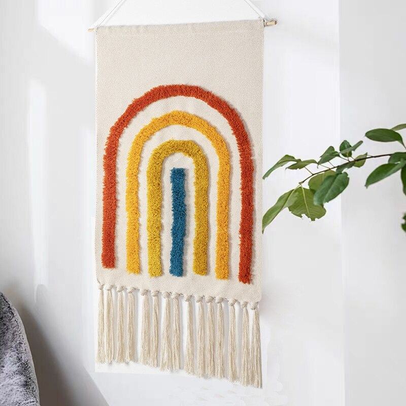 Geometric Macrame Tassel Wall Tapestry