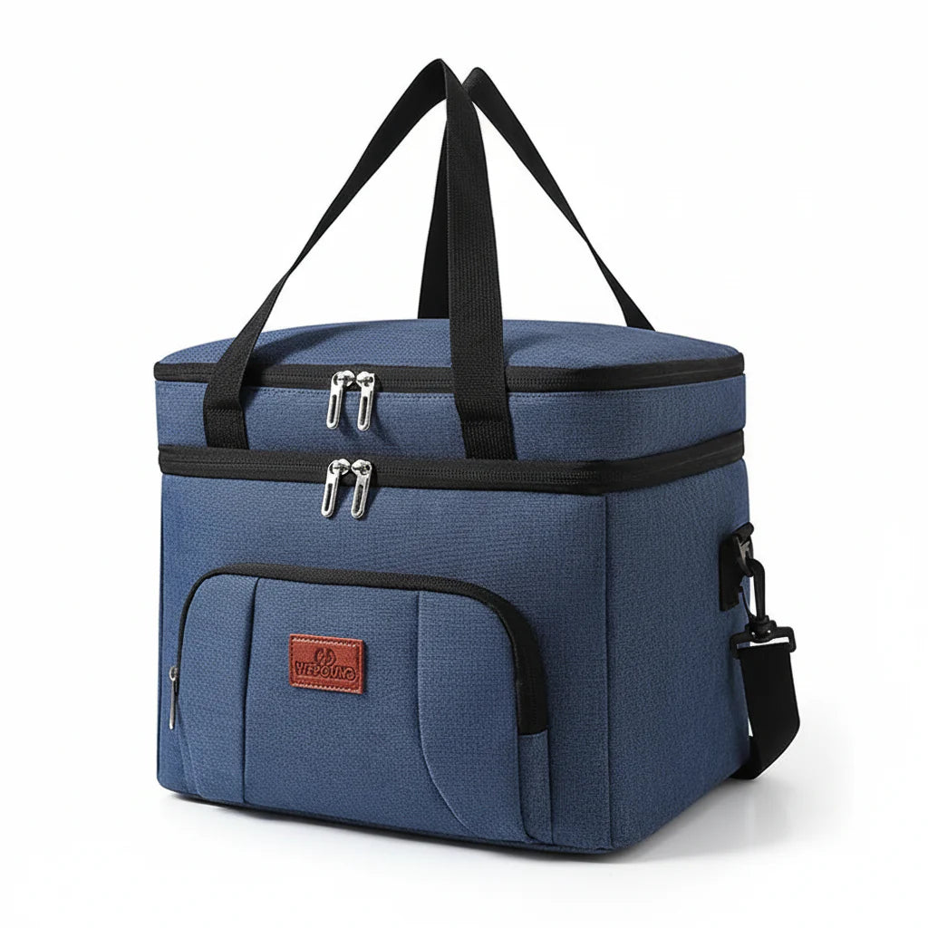 Large Capacity Double Layer Cooler Tote Lunch Bag