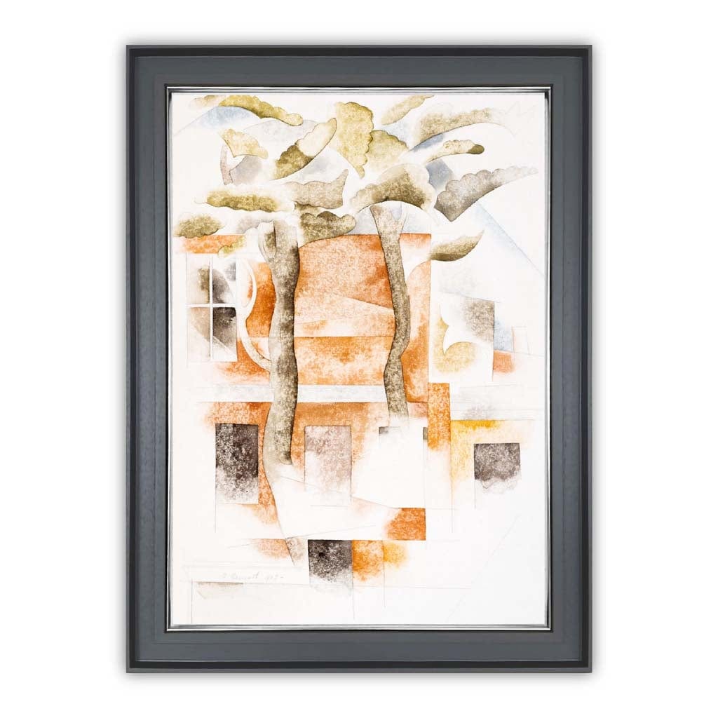 Digitally Enhanced Art Print of Houses Through Trees in Bermuda