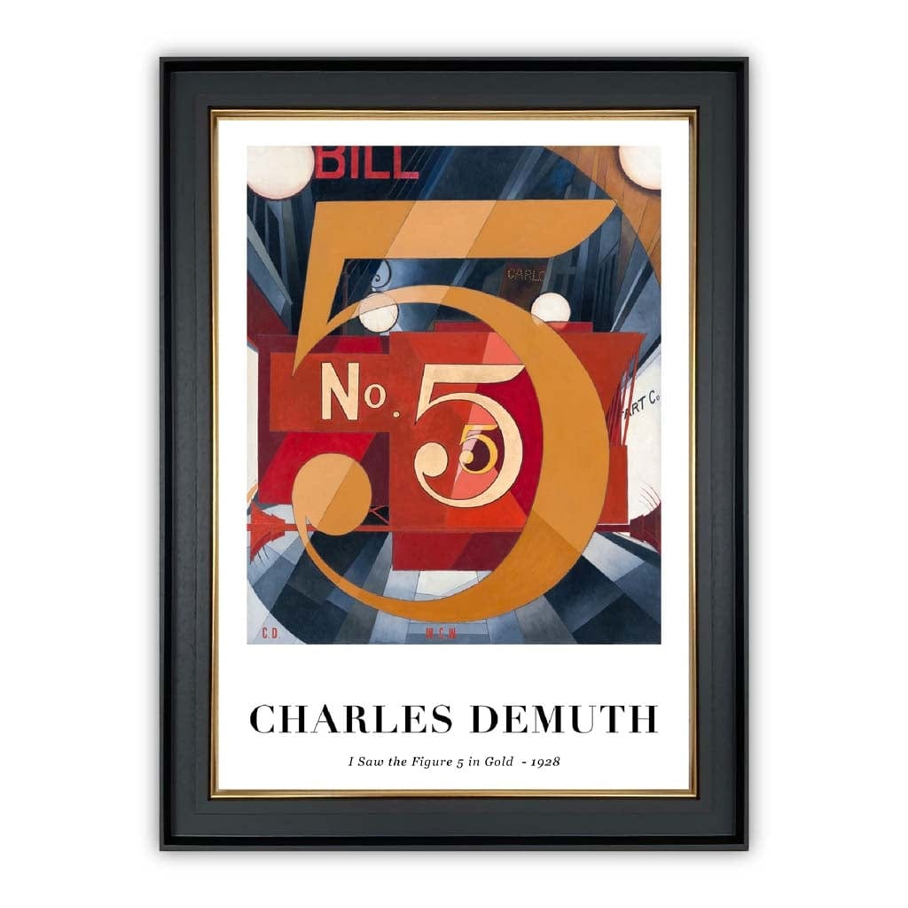 Digitally Optimized Art Print of Charles Demuth's Figure 5 in Gold 1928