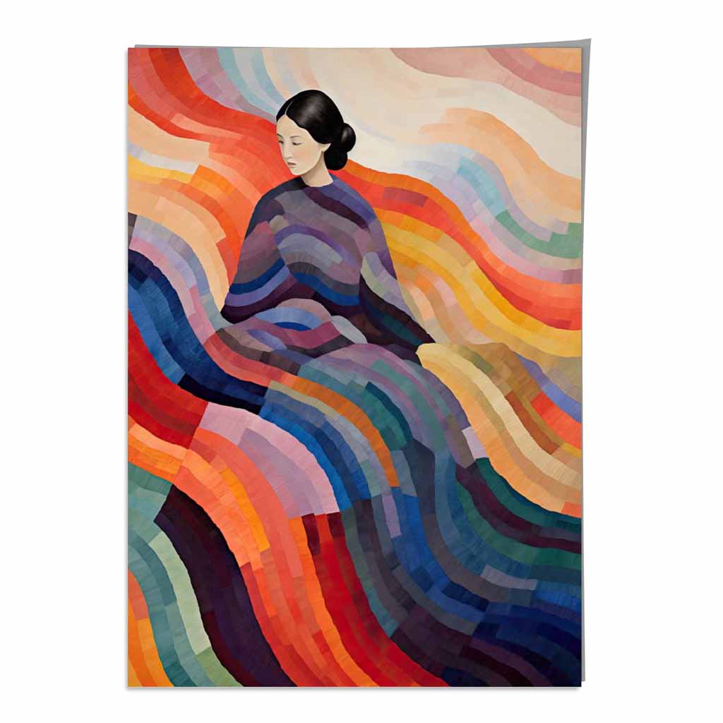 Colorful Abstract Surreal Woman Wall Art Print