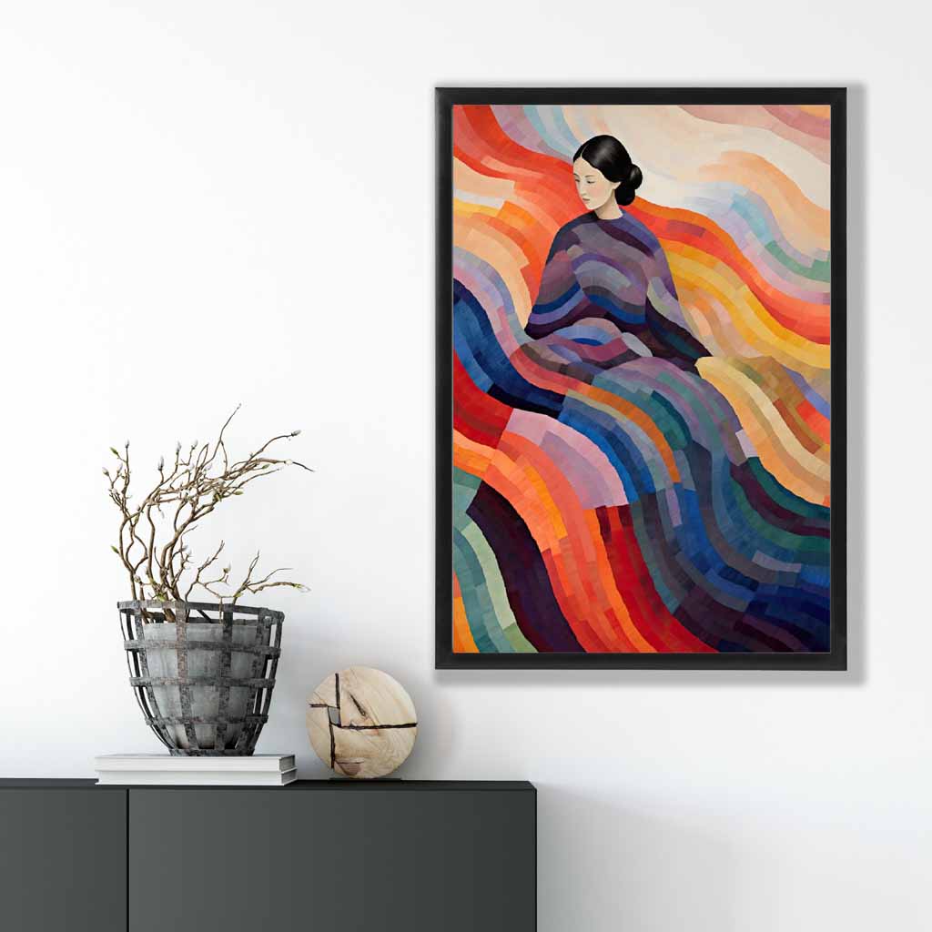 Colorful Abstract Surreal Woman Wall Art Print