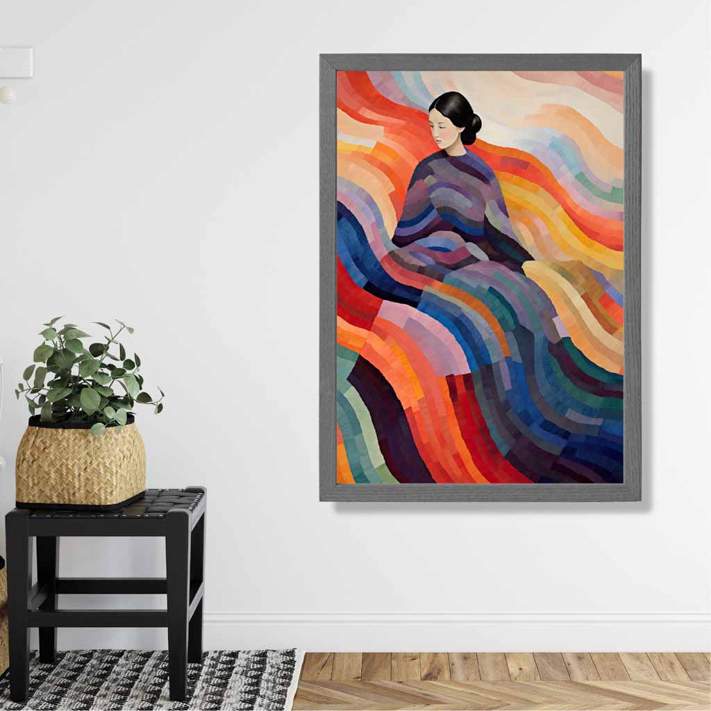 Colorful Abstract Surreal Woman Wall Art Print