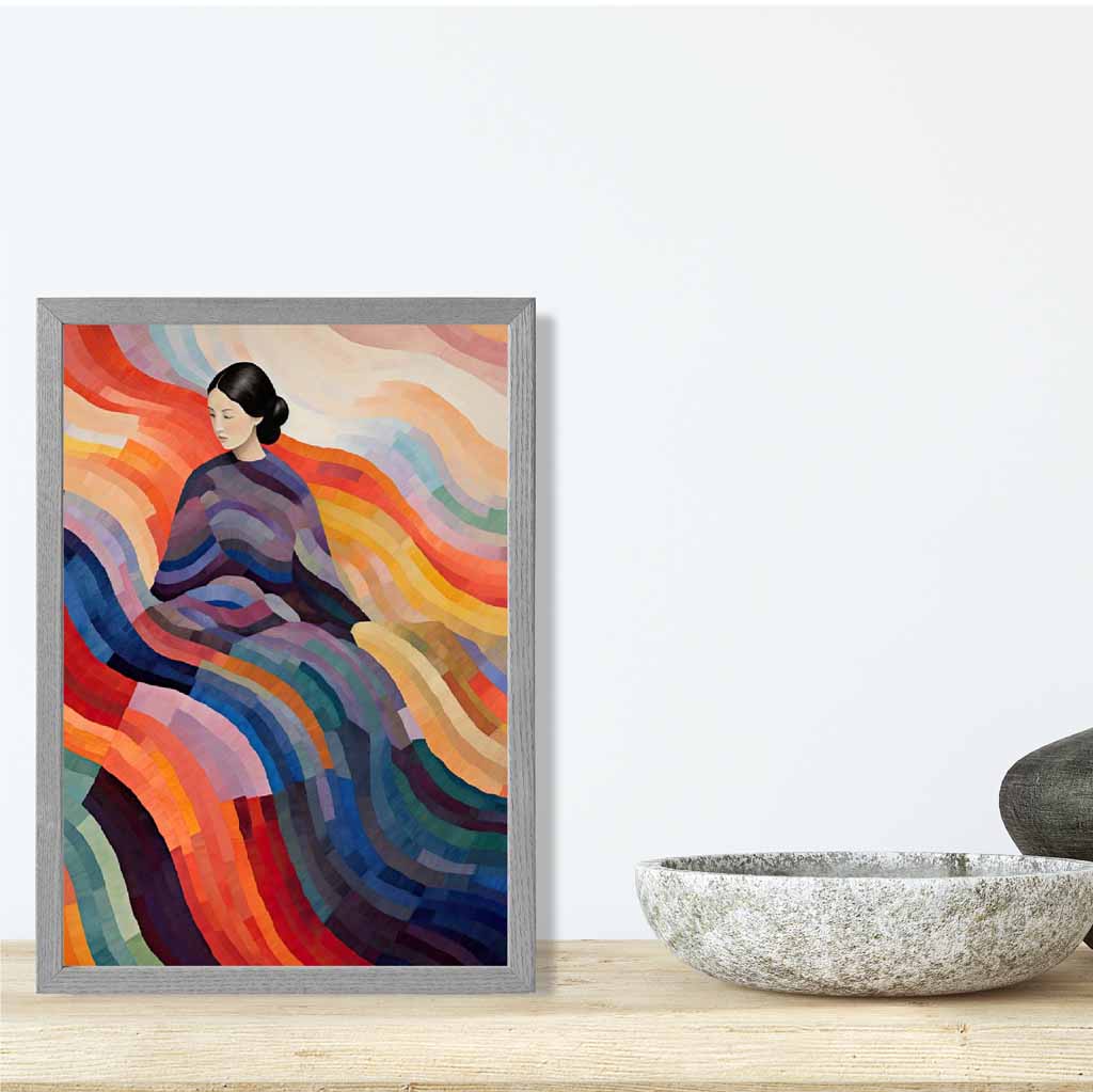 Colorful Abstract Surreal Woman Wall Art Print