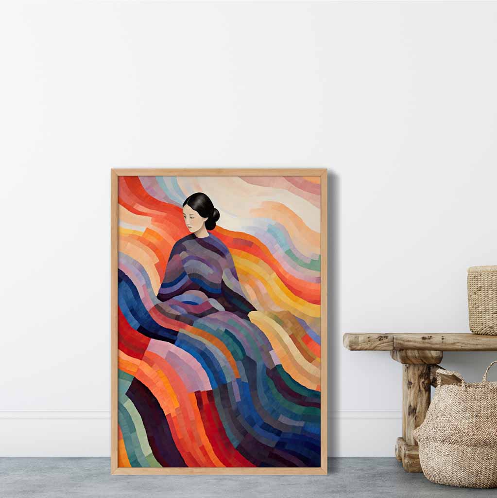 Colorful Abstract Surreal Woman Wall Art Print