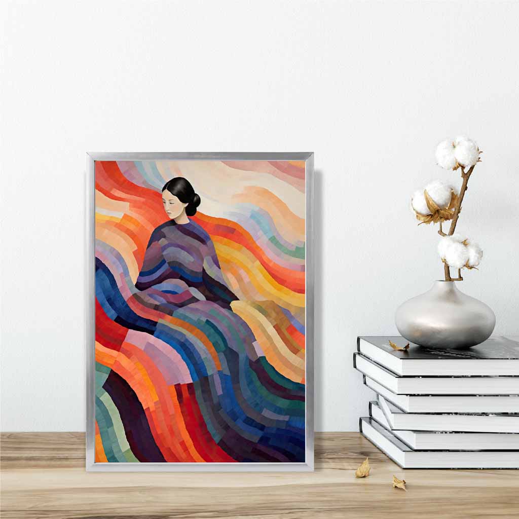 Colorful Abstract Surreal Woman Wall Art Print