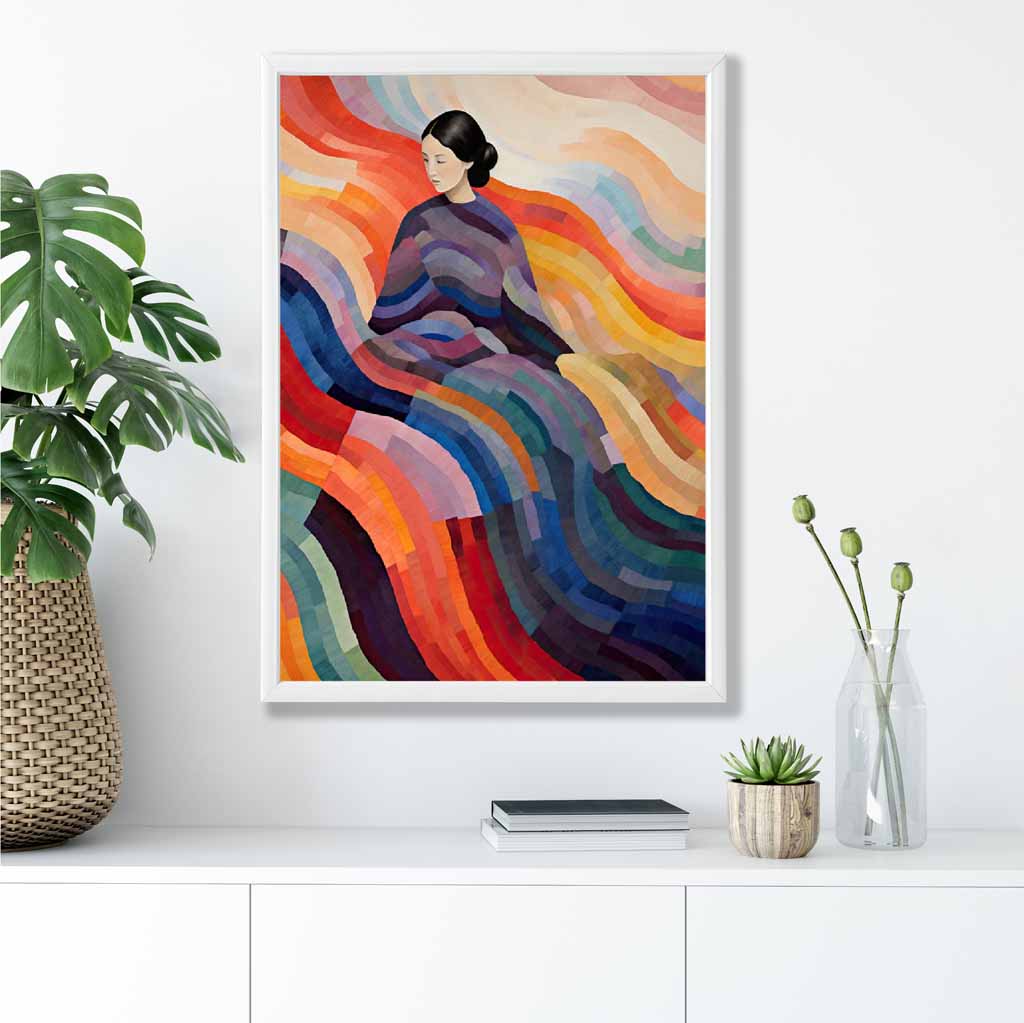 Colorful Abstract Surreal Woman Wall Art Print