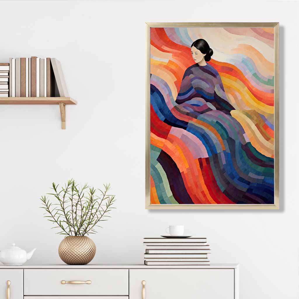 Colorful Abstract Surreal Woman Wall Art Print