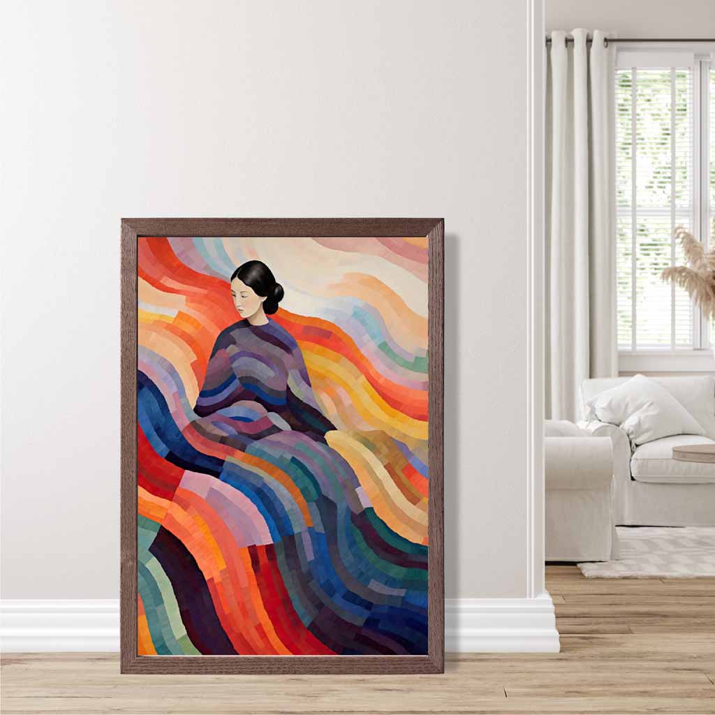 Colorful Abstract Surreal Woman Wall Art Print
