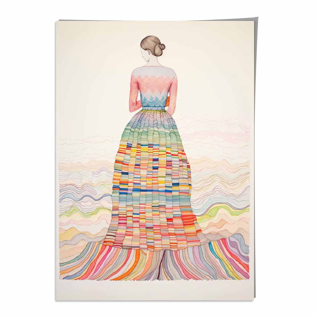 Colorful Abstract Woman Art Print on Matte Paper