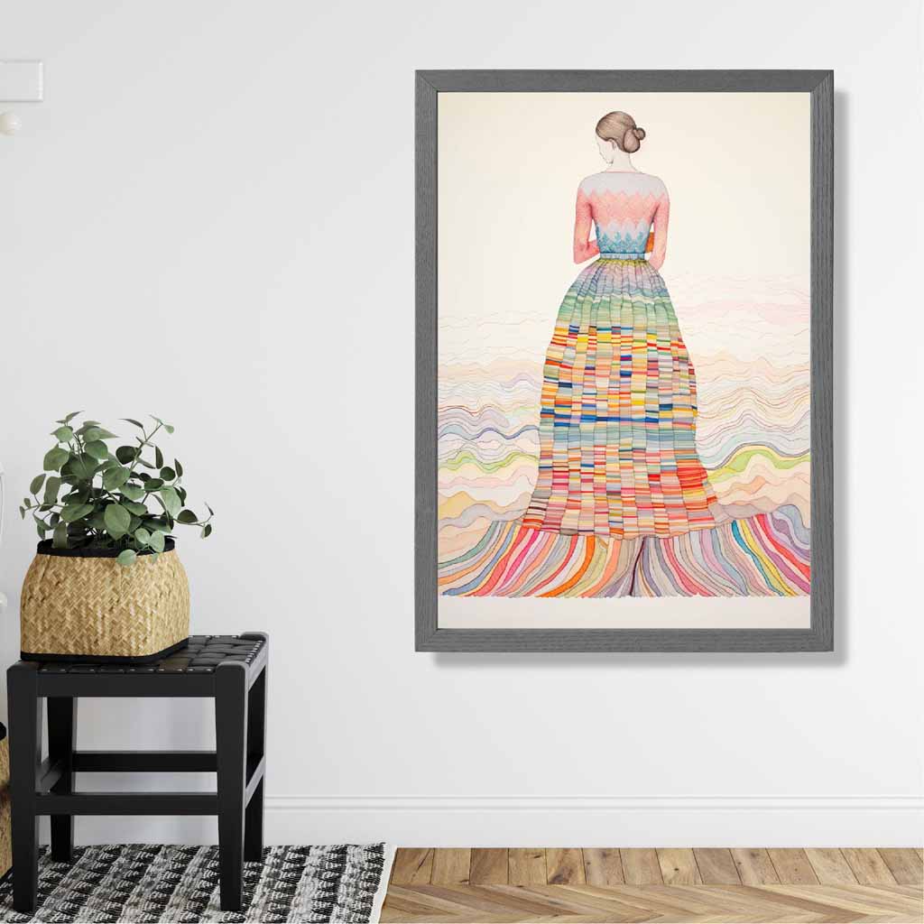 Colorful Abstract Woman Art Print on Matte Paper