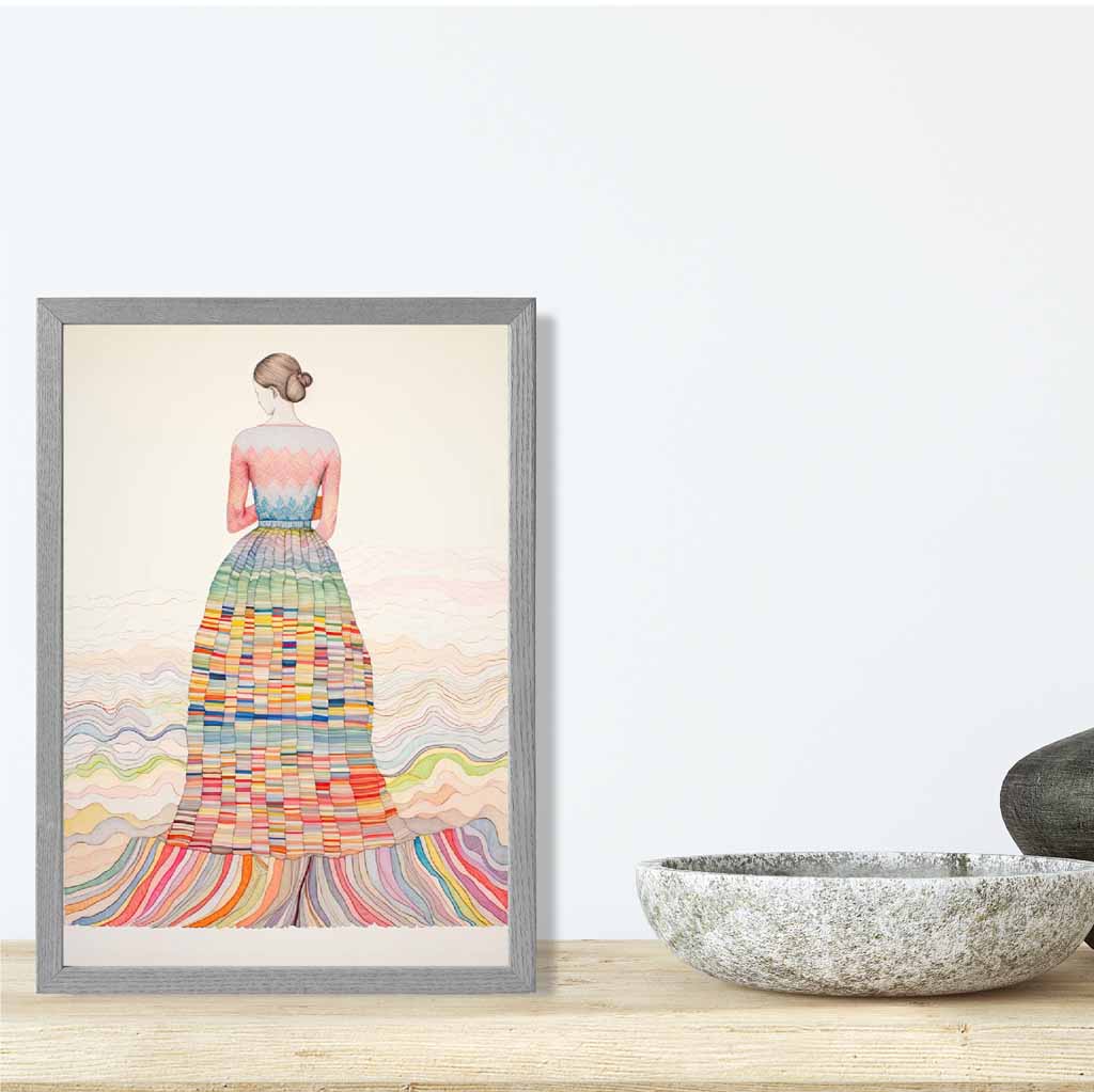 Colorful Abstract Woman Art Print on Matte Paper