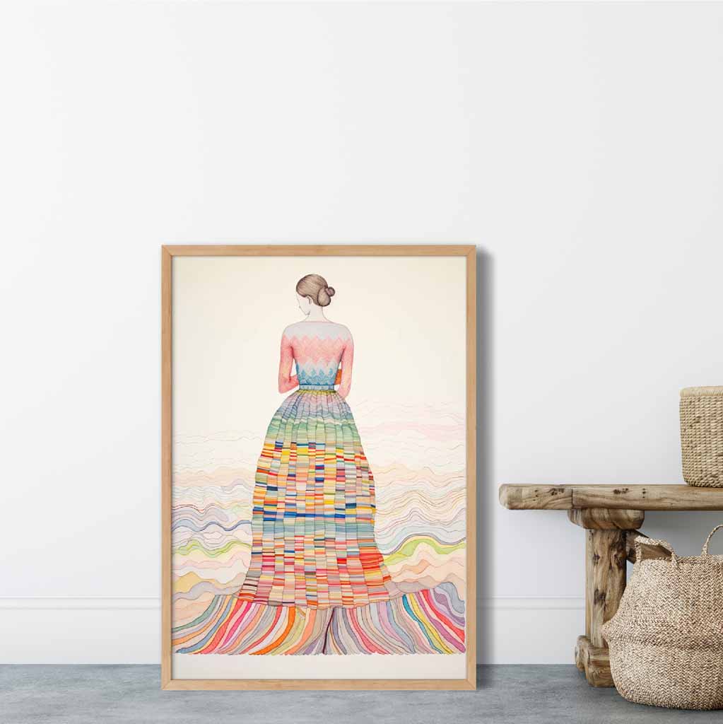 Colorful Abstract Woman Art Print on Matte Paper