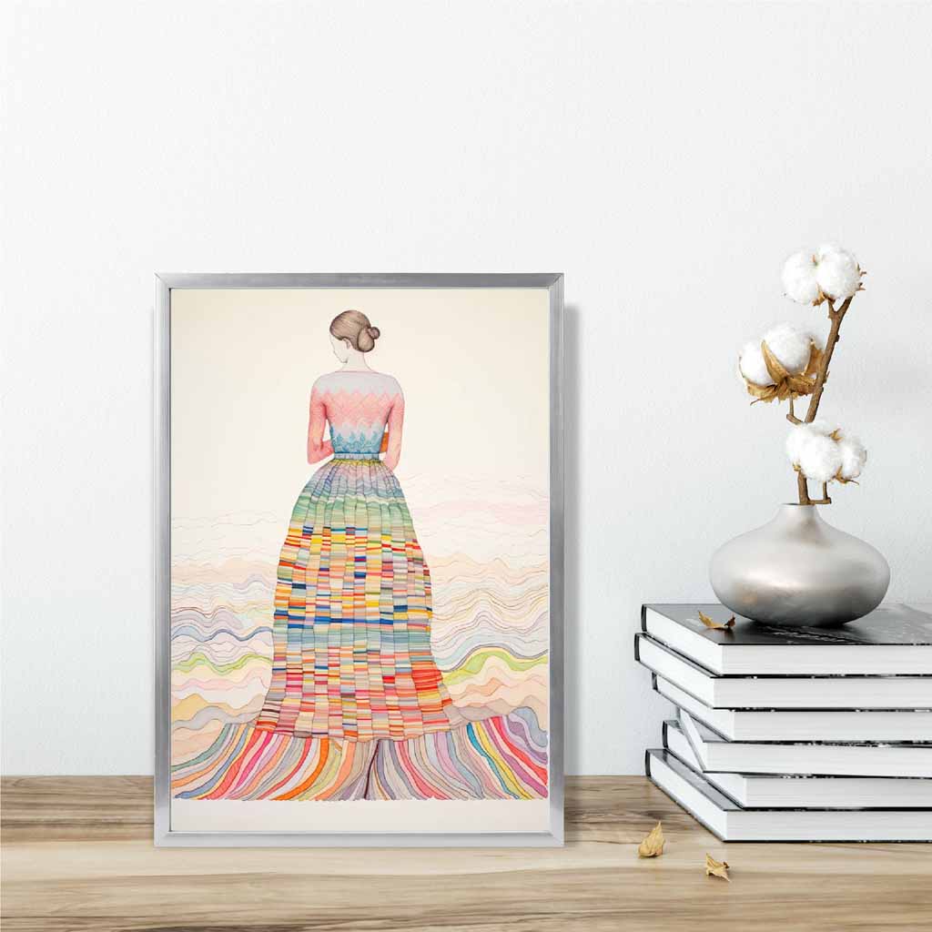 Colorful Abstract Woman Art Print on Matte Paper