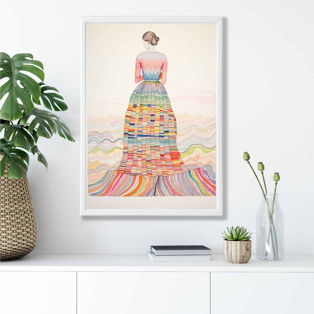 Colorful Abstract Woman Art Print on Matte Paper