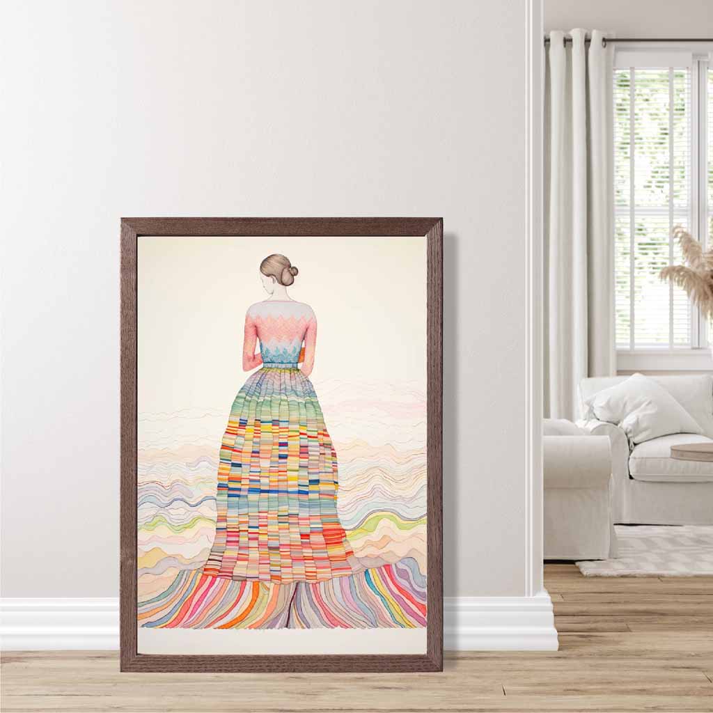 Colorful Abstract Woman Art Print on Matte Paper