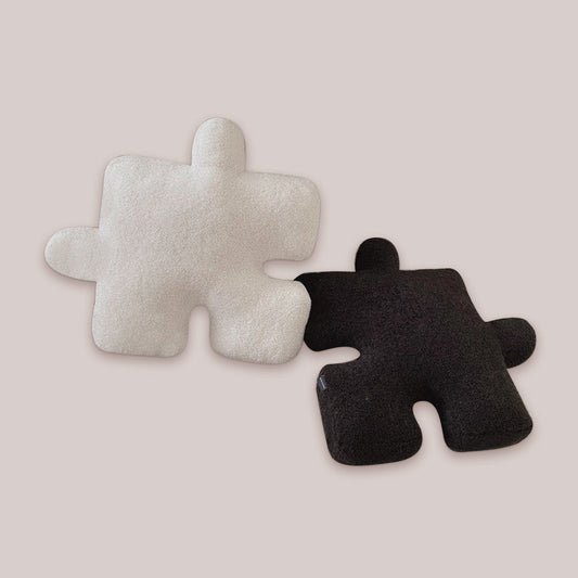 Puzzle Pattern Black and White Pillow Covers Set