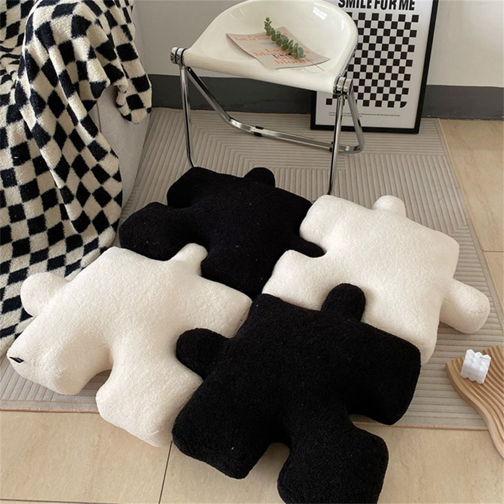 Puzzle Pattern Black and White Pillow Covers Set