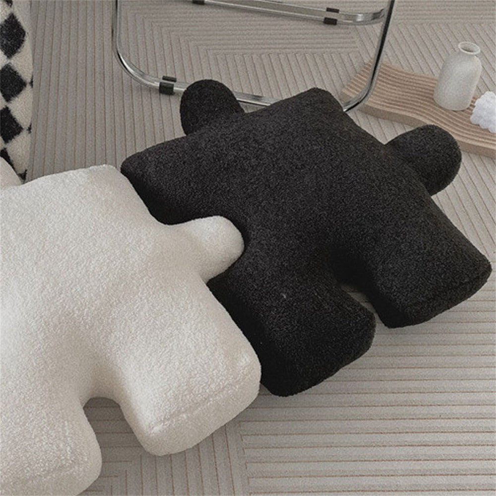 Puzzle Pattern Black and White Pillow Covers Set