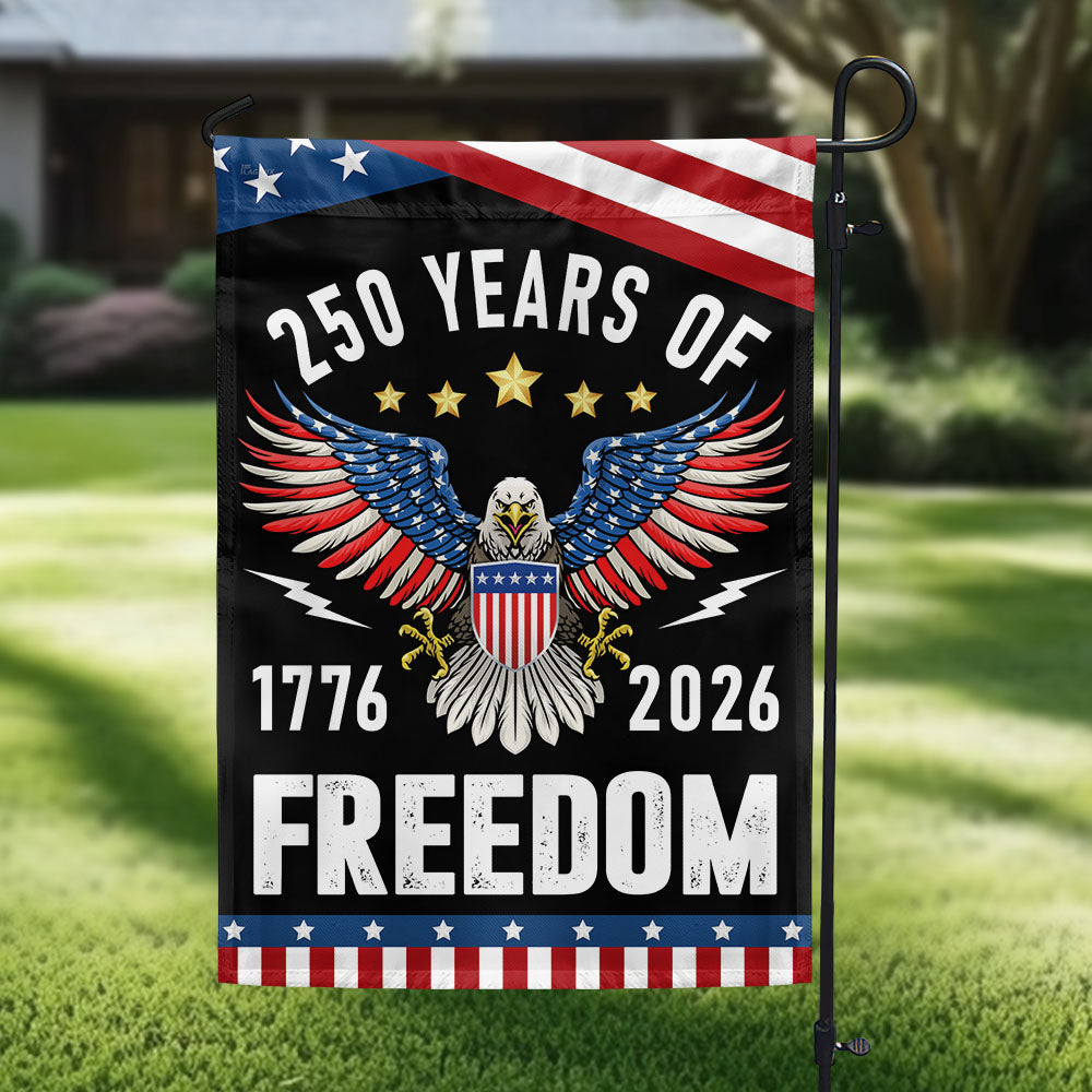 America 250th Anniversary Freedom Flag - Custom Printed Canvas, Double-Sided, UV Resistant