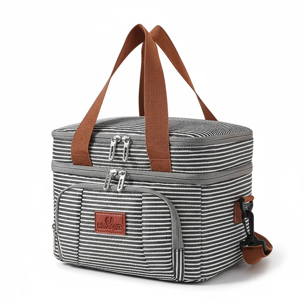 Large Capacity Double Layer Cooler Tote Lunch Bag