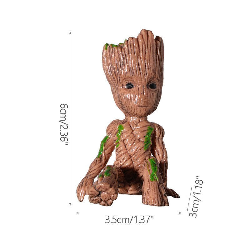 Miniature Groot Figure - Playful Resin Office Decoration