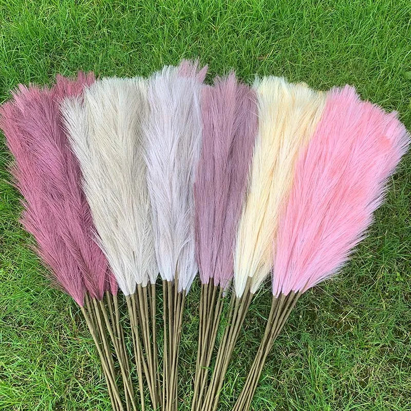 100 cm Artificial Pampas Grass Dried Flower Bouquet for Wedding Decoration