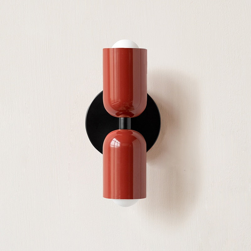 Minimalist Double-Bulb Wall Lamp in Various Colors