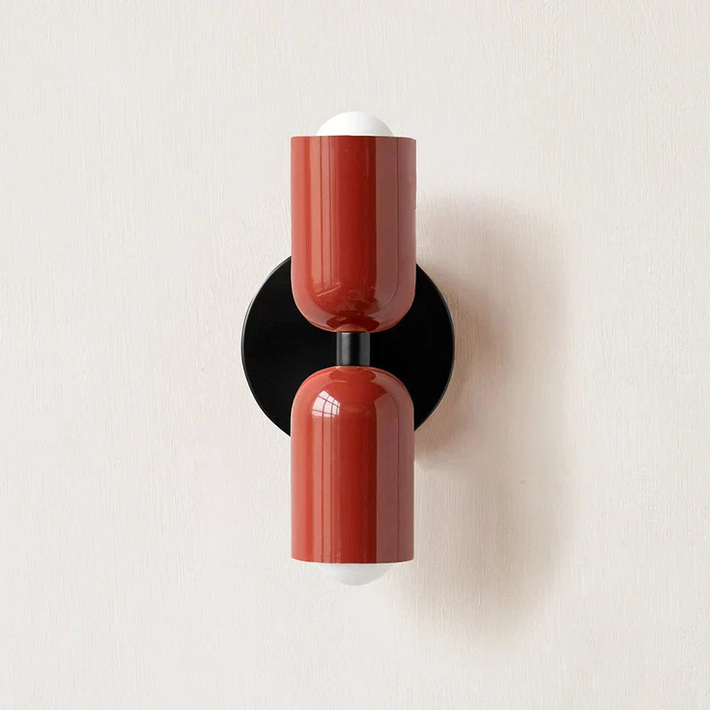 Double Headed Black Wall Lamp with Upward and Downward Light