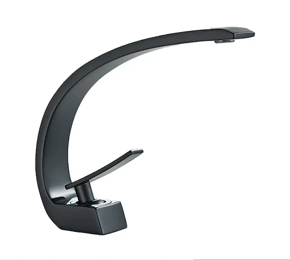 Gold Wall-Mounted Bathroom Faucet with Single Lever Mixer
