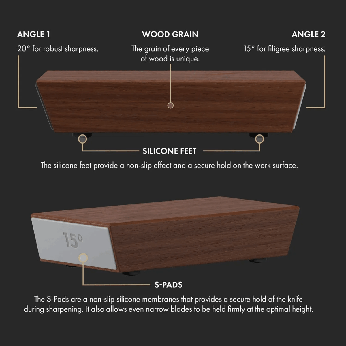 Rolling Diamond and Ceramic Knife Sharpener with Magnetic Angle Guide