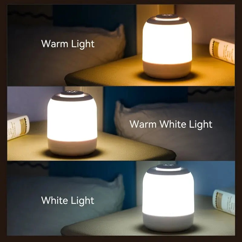 Dimmable Touch Control LED Table Lamp - Portable for Bedroom and Nursery