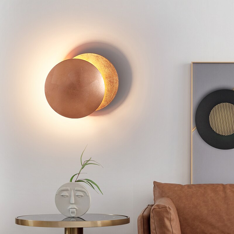 Modern Solar Eclipse Wall Light with Warm LED Backlight
