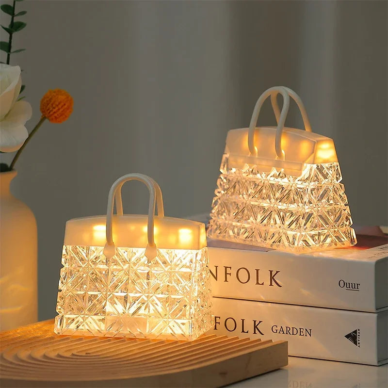 Acrylic Handbag Night Light with Warm Glow